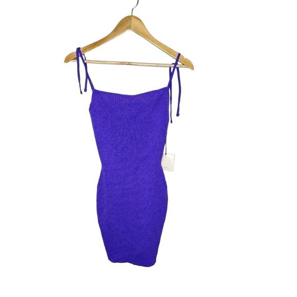 NWT Superdown Bailey Tie Strap Dress - Purple - Picture 4 of 10